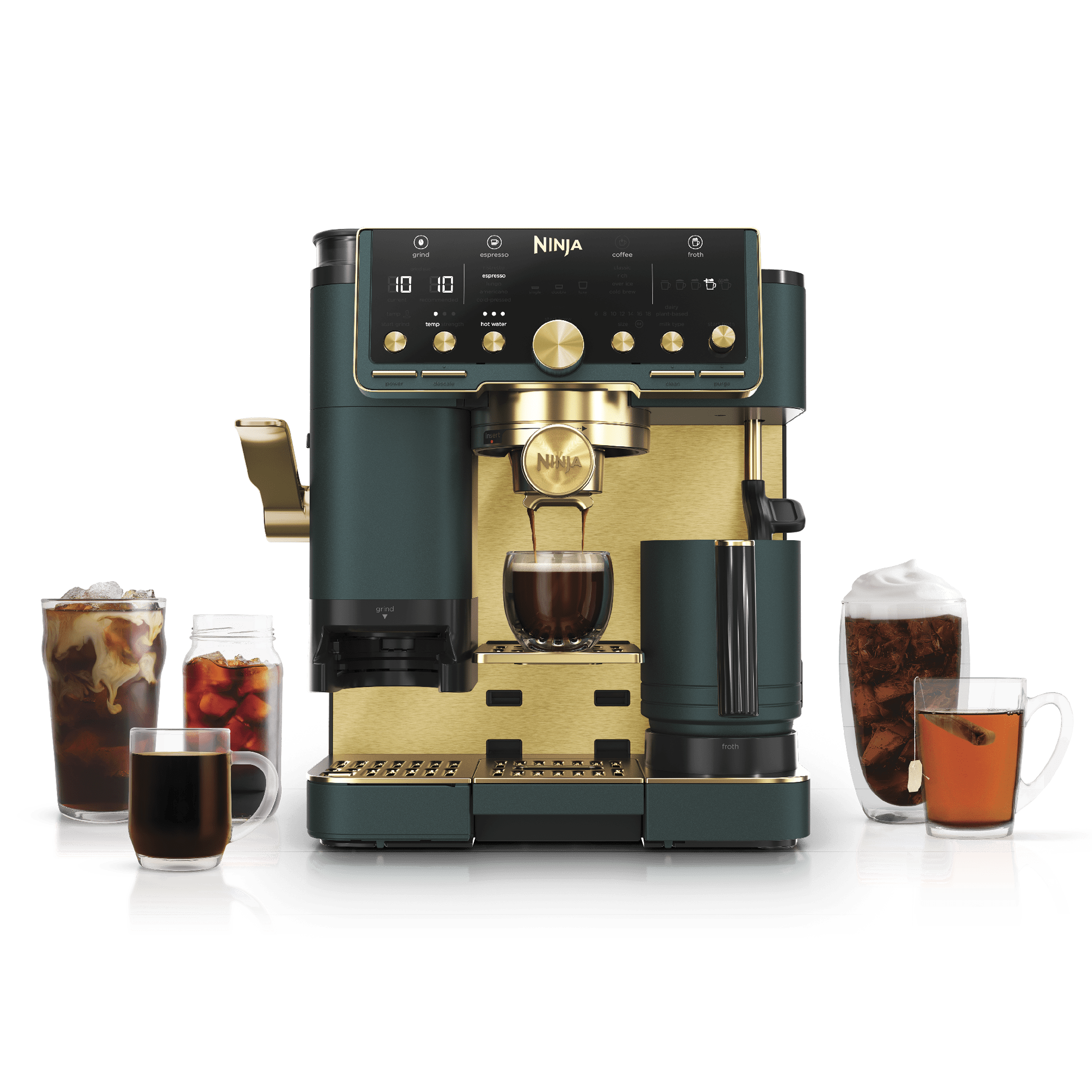 اسپرسو ساز تمام اتوماتیک نینجا آمریکا مدل Ninja Luxe  ES701GNGD طلایی